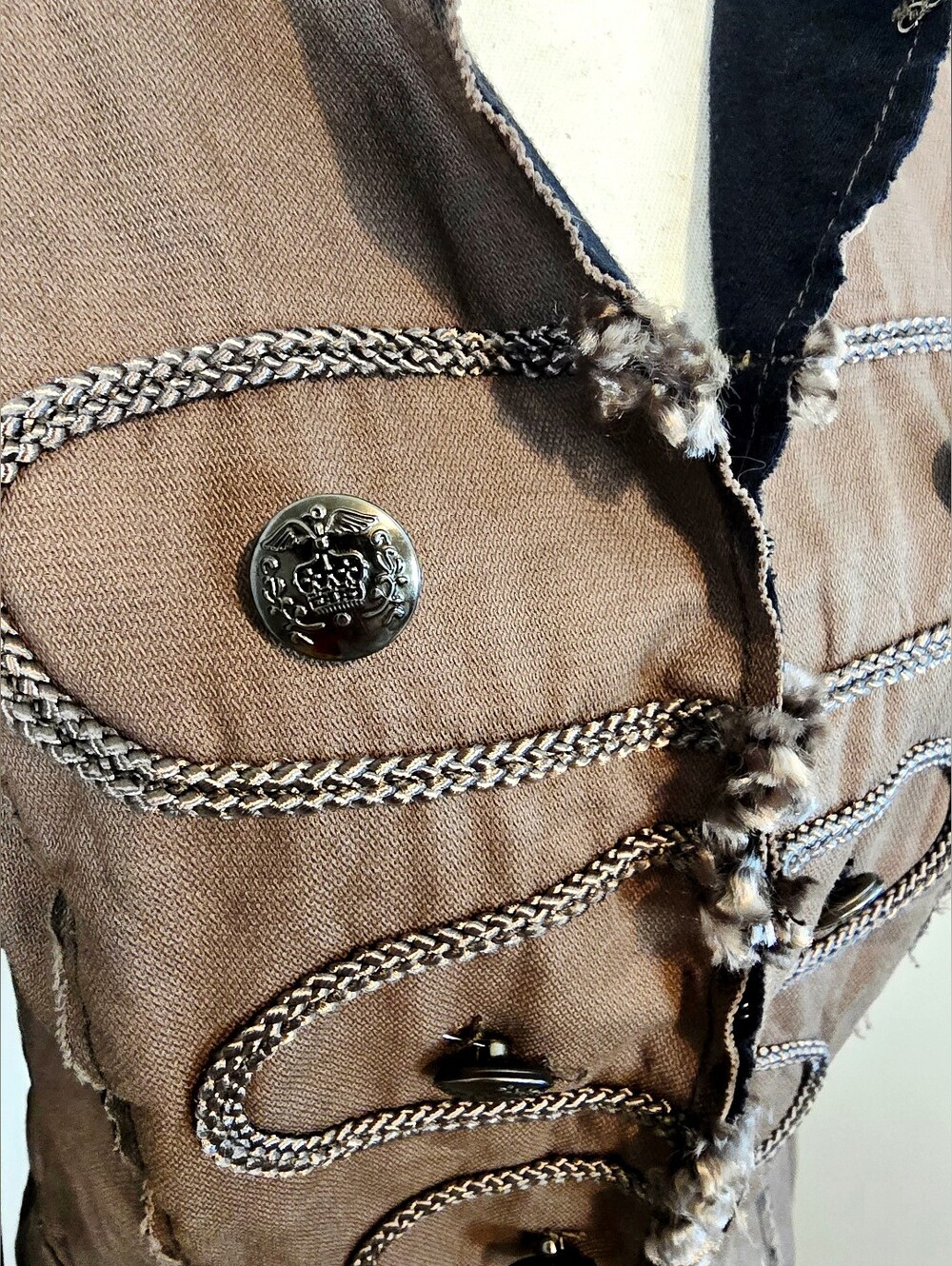 BKE Victorian Military Jacket Goth Steampunk Raw Edge Emo Grunge Punk Parade - Picture 4 of 12